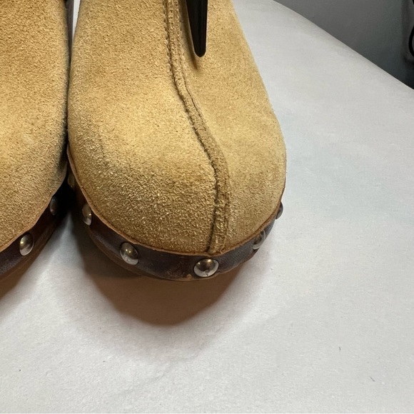 Vintage Tommy Hilfiger Clogs Size 7.5 Leather Upper Tan Summer Y2K 90s - Picture 3 of 15